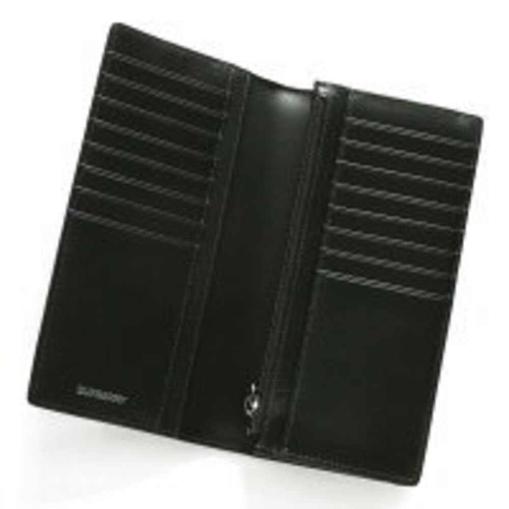 Burberry Black Check Black Gray Wallet Long Cavendish - Picture 4 of 5